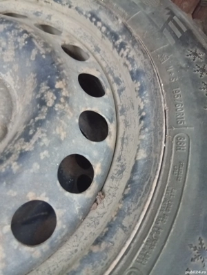 Roti Opel Astra G de 15 inch cu anvelope iarna 195/65 dot 2020 - imagine 3