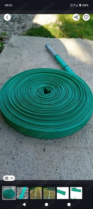 Furtun 50metri plat evacuare,refulare, PVC + insertie, 6bar, DN32