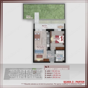 Pallady-Parcul Teilor-2 camere cu gradina in bloc nou - imagine 2