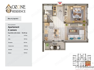 Apartament 2 camere tip studio 55mp utili de vanzare in Ozone City - imagine 5