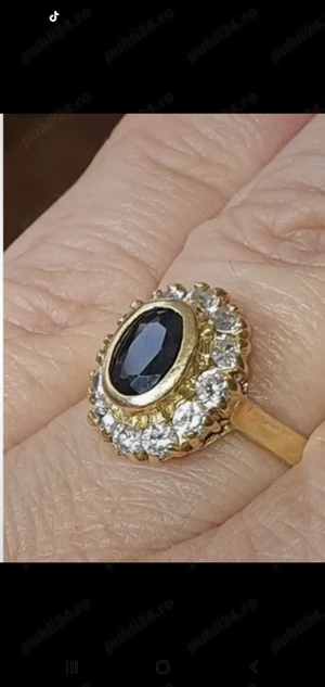 Inel din aur de 18K cu safir albastru