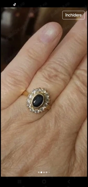 Inel din aur de 18K cu safir albastru - imagine 5