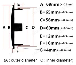 Set 4 capace roti Hyundai - 69mm exterior, 56mm interior - imagine 2