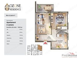 Apartament 2 camere, etaj 1,65mp utili de vanzare in complex Ozone City - imagine 15