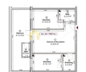 Apartament 3 camere, finisat | SU 60 mp | Terasă 24 mp | Boxă | Florești - imagine 3
