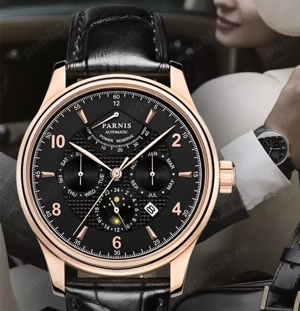 Parnis 42 mm Moon Phase Automat Miyota 9100 Power Reserve 26 rubine
