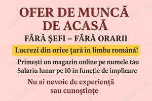    Caut persoane serioase pentru o colaborare online   part-time