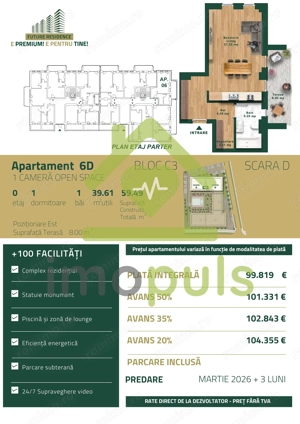  Apartament cu 1 cameră, 40 mp utili + terasă 8 mp✨ - imagine 2