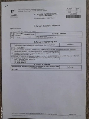 2813mp intravilan, deschidere 27m de vanzare in Clocociov  - imagine 3