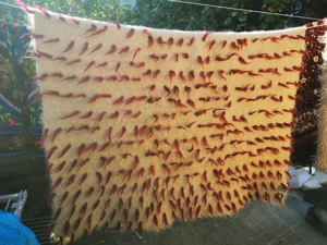 veche cuvertura cerga rustica patura lana traditionala macat, carpeta - imagine 3