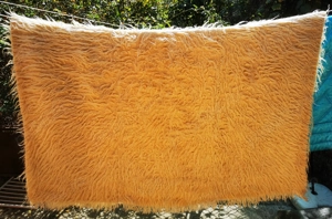 veche cuvertura cerga rustica patura lana traditionala macat, carpeta - imagine 2