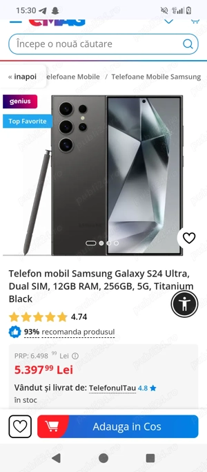 Vand galaxy s24 ultra 256 gb numai pentru constanta