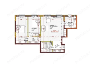 Comision 0%, Apartament 3 cam, 88.45mp, Floresti - imagine 2