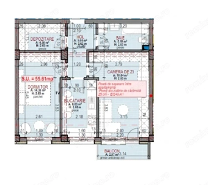 Comision 0% Apartament 2 camere, 55 mp, decomandat,  Floresti - imagine 2
