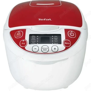Sigilat Multicooker Tefal FuzzyLogic RK705 750W 5L 12Prog TimerAlb Rosu - imagine 3