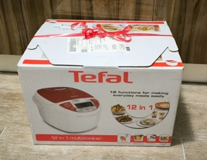 Sigilat Multicooker Tefal FuzzyLogic RK705 750W 5L 12Prog TimerAlb Rosu - imagine 4