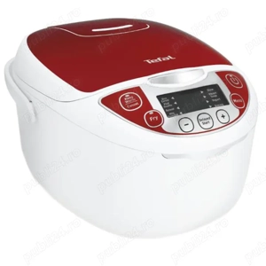 Sigilat Multicooker Tefal FuzzyLogic RK705 750W 5L 12Prog TimerAlb Rosu - imagine 2