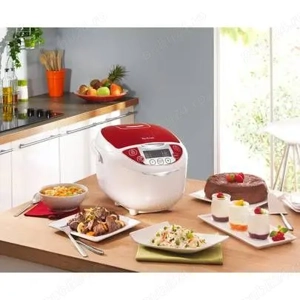 Sigilat Multicooker Tefal FuzzyLogic RK705 750W 5L 12Prog TimerAlb Rosu - imagine 5