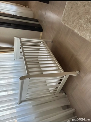 Vand patut din lemn alb cu saltea noua - imagine 4