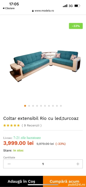 Vand coltar  extensibil Rio cu led  - imagine 2