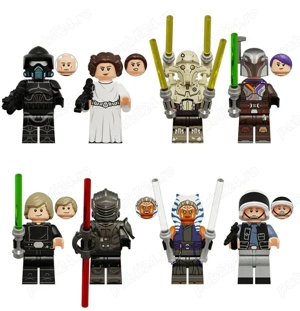 Set 8 Minifigurine tip Lego Star Wars cu Leia si Professor Huyang