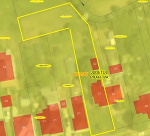 Bucov - zona centru, 1200mp teren + casa,  cu deschidere la DN, renovabila  demolabila