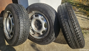 Vand 2 jante cu anvelope de iarna plus roata de rezerva nefolosita 155/80 R13 79T