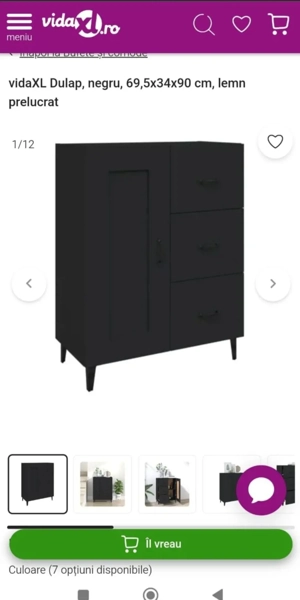 Comodă neagră din 2 corpuri alaturate  - imagine 5