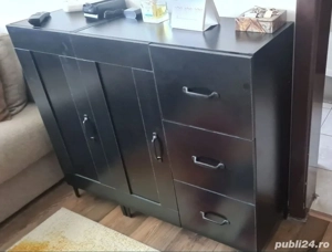 Comodă neagră din 2 corpuri alaturate  - imagine 3