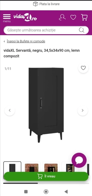 Comodă neagră din 2 corpuri alaturate  - imagine 4