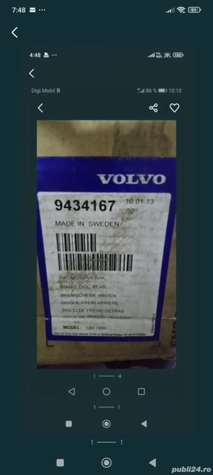 Discuri frina spate volvo