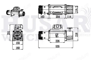 Troliu model nou HUSAR WINCH 13500 lbs (trage 6124 kg)+ HUSA - imagine 5