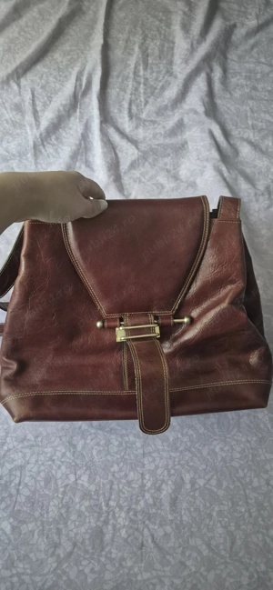 Geanta de piele dama  ,culoarea coniac