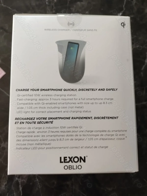 Lexon Oblio - Statie incarcare wireless 2 in 1 cu UV - imagine 2