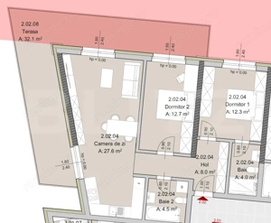 Apartament 3 camere, 69 mp, Terasa 32 mp, Imobil Nou, Zona The Office - imagine 2