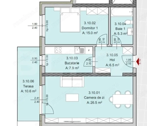 Apartament 2 camere 61 mp, Constructie Noua, Zona Semicentrala