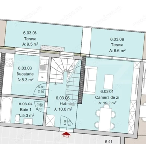 Apartament 2 camere 2 Bai, 2 Nivele, 71 mp, Terasa 16 mp, Imobil Nou - imagine 2