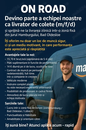 Angajam soferi livratori amazon salariu 2300-2700 