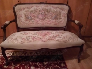 Vând Hol Rococo canapea 2 locuri și 2 fotolii cu tapițerie goblen autentic