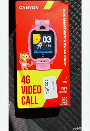 Smartwatch pentru copii Canyon Jond ceas copiiy KW-44, GPS, 4G, Camera