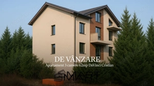 Apartament 3 camere 62mp plus curte 50mp cartier Davinci Cristian