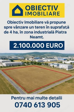 Teren 4 ha -Piatra Neamt , zona industriala