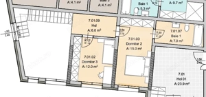 Apartament 4 camere, 102 mp, Terasa 214 mp, Imobil Nou, Semicentral - imagine 6
