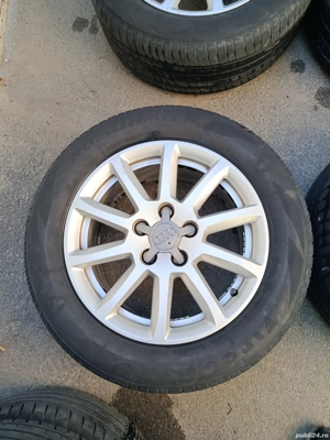 Jante audi  5x112 16 anvelope 225 55 16, bune 5 mm  - imagine 4