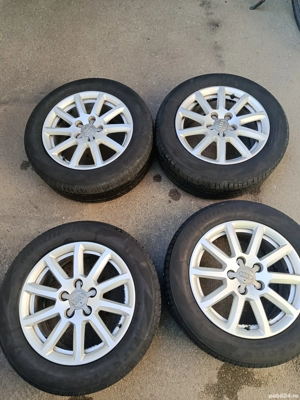 Jante audi  5x112 16 anvelope 225 55 16, bune 5 mm  - imagine 7