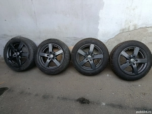 Jante vw passat 5x112 16 anvelope 205 55 16, M+S , foarte bune  - imagine 4