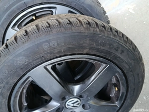 Jante vw passat 5x112 16 anvelope 205 55 16, M+S , foarte bune  - imagine 2