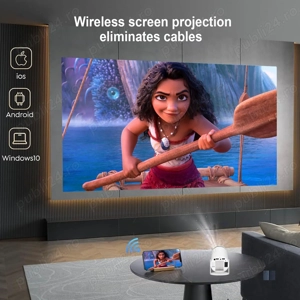 Videoproiector Portabil 4K, Android, WiFi6, BT 5.0, Smart, Rotire 180  - imagine 3
