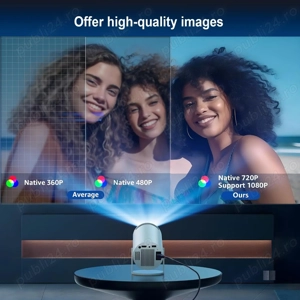 Videoproiector Portabil 4K, Android, WiFi6, BT 5.0, Smart, Rotire 180  - imagine 4