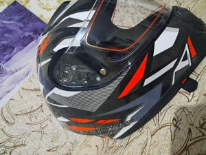 Casca moto roșu negru, nou-nouță - imagine 2